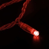 Гирлянда Нить 10м, постоянное свечение, прозрачный ПВХ, 230В, цвет: красный