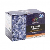 Гирлянда Нить 10м,с эффектом мерцания (каждый 5-ый), прозрачный ПВХ, 230В, цвет: белый