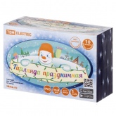 Гирлянда светодиодная TDM СГУ100Б10, 10м, мерц-е, 6500K, каучук чер., посл. подкл, IP65, 250В