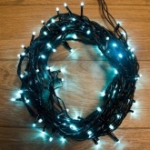 Гирлянда Твинкл Лайт 10 м, черный ПВХ, 100 LED, 230V IP65 цвет бирюзовый