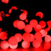 Гирлянда мультишарики D17,5мм, 20м, черный ПВХ, IP65 230V 200LED, цвет красный
