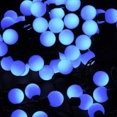 Гирлянда мультишарики D17,5мм, 20м, черный ПВХ, IP65 230V 200LED, цвет синий
