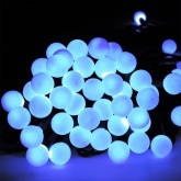 Гирлянда мультишарики D17,5мм, 20м, черный ПВХ, IP65 230V 200LED, цвет синий