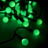 Гирлянда Мультишарики D17,5мм, 20м, черный ПВХ, IP65 230V 200LED, цвет зеленый