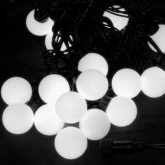 Гирлянда мультишарики D17,5мм, 20м, черный ПВХ, IP65 230V 200LED, цвет белый