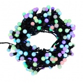 Гирлянда мультишарики D17,5мм, 20м, черный ПВХ, IP65 230V 200LED, цвет RGB