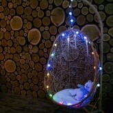 Гирлянда мультишарики D13мм, 20м, черный ПВХ, IP65 230V 200LED, цвет RGB