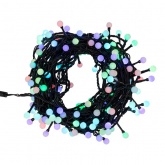 Гирлянда мультишарики D13мм, 20м, черный ПВХ, IP65 230V 200LED, цвет RGB