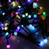 Гирлянда мультишарики D17,5мм, 10м, темно-зеленый ПВХ, IP65 230V 80LED, мультиколор с 8 режимов