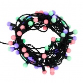 Гирлянда мультишарики D17,5мм, 10м, темно-зеленый ПВХ, IP65 230V 80LED, мультиколор с 8 режимов