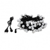 Гирлянда мультишарики D23мм, 10м, черный ПВХ, IP65 230V 80LED, цвет белый