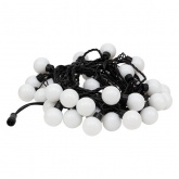 Гирлянда мультишарики D45мм, 10м, черный ПВХ, IP65 230V 40LED, цвет белый