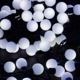 Гирлянда мультишарики D23мм, 10м, черный каучук, 80LED, постоянное свечение, цвет белый