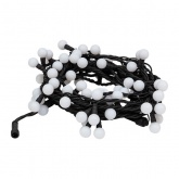 Гирлянда мультишарики D23мм, 10м, черный каучук, 80LED, свечение с динамикой, цвет RGB