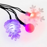 Гирлянда светодиодная универсальная с насадками (шарики, снежинки, елочки) 30 LED мультиколор, 4,4 м