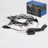 Гирлянда мультишарики D15мм 5м, темно-зеленый ПВХ, 30LED, цвет RGB 230V