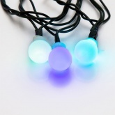 Гирлянда мультишарики D15мм 5м, темно-зеленый ПВХ, 30LED, цвет RGB 230V