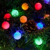 Гирлянда мультишарики D18мм 5м, темно-зеленый ПВХ 30LED, цвет RGB 230V