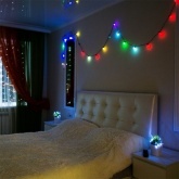 Гирлянда мультишарики D18мм 5м, темно-зеленый ПВХ 30LED, цвет RGB 230V