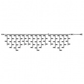 Гирлянда Айсикл 4,8х0,6 м, с эффектом мерцания, белый ПВХ, 176LED, цвет: белый, 220В