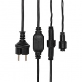 Гирлянда бахрома светодиодная 3,2x0,9м 120LED белый IP67 постоянное свечение, черный каучук, 230В