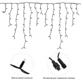 Гирлянда бахрома светодиодная 5,6x0,9м 240LED зеленый IP67 постоянное свечение, черный каучук, 230В