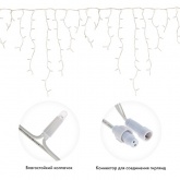 Гирлянда бахрома светодиодная 5,6x0,9м 240LED тепло-белый IP67 эффект мерцания, белый каучук, 230В