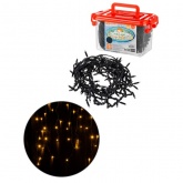 Гирлянда светодиодная TDM Бахрома 2х1м, 152LED, 2700К, черный шнур, последов. подключ, IP65, 250В