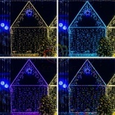 Гирлянда бахрома светодиодная 4,8х0,6м 176LED RGB IP44, постоянное свечение,прозрачный провод