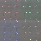 Гирлянда бахрома светодиодная 4,8х0,6м 176LED RGB IP44, постоянное свечение,прозрачный провод