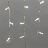 Гирлянда бахрома светодиодная 4,8х0,6м 176LED белый IP44, постоянное свечение,прозрачный провод