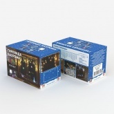 Гирлянда бахрома светодиодная 1,8х0,5м 48LED белый, 8 режимов свечения, прозрачный провод