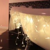 Гирлянда бахрома светодиодная 1,8х0,5м 48LED тепло-белый, 8 режимов свечения, прозрачный провод