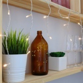 Гирлянда бахрома светодиодная 1,8х0,5м 48LED тепло-белый, 8 режимов свечения, прозрачный провод