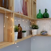 Гирлянда бахрома светодиодная 1,8х0,5м 48LED тепло-белый, 8 режимов свечения, прозрачный провод