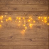 Гирлянда бахрома светодиодная 1,8х0,5м 48LED тепло-белый, 8 режимов свечения, прозрачный провод