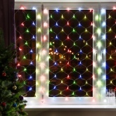 Гирлянда Сеть 1х1,5м 96LED мультиколор, 8 режимов свечения, прозрачный провод, 230В