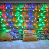 Гирлянда Сеть 1х1,5м 96LED мультиколор, 8 режимов свечения, прозрачный провод, 230В