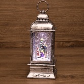 Декоративный фонарь с эффектом снегопада и подсветкой Рождество, белый