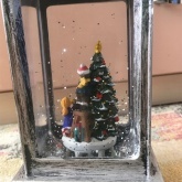 Декоративный фонарь с эффектом снегопада и подсветкой Рождество, белый