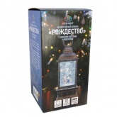 Декоративный фонарь с эффектом снегопада и подсветкой Рождество, белый