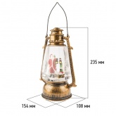 Декоративный фонарь с эффектом снегопада и подсветкой Санта Клаус, теплый белый