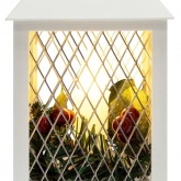 Декоративный фонарь со свечкой, белый корпус, размер 10.5х10.5х24 см, цвет теплый белый