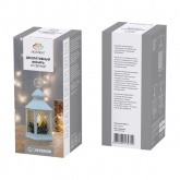 Декоративный фонарь со свечкой, белый корпус, размер 10.5х10.5х24 см, цвет теплый белый