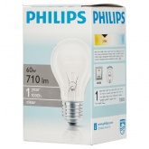 Лампа накаливания Standard A55 CL 60W 230V E27 прозрачная Philips