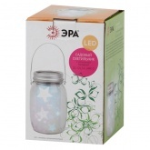 Садовый светильник ЭРА SL-GL14-JAR-2 на солнечной батарее, стекло, металл, прозрачный 13,5см