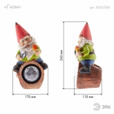 Садовый светильник ЭРА SL-RSN24-GN-4M на солнечной батарее, полистоун, цветной, 24,3см