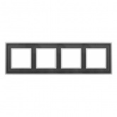 Рамка на 4 поста стекло Эра Elegance прозрачный+белый 14-5104-00