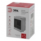 Щиток навесной влагозащищенный ЭРА КМПн-5 на 5 модулей с прозрачной дверкой IP65