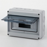 Щиток навесной влагозащищенный ЭРА КМПн-8 на 8 модулей с прозрачной дверкой IP65